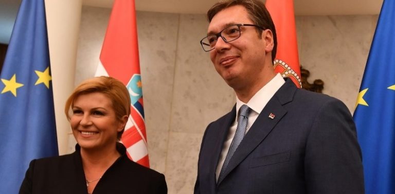 Il presidente serbo Aleksandar Vucic incontra la presidente croata Kolinda Grabar-Kitarovic, 12/02/2018. Credits to: inavukic.com.