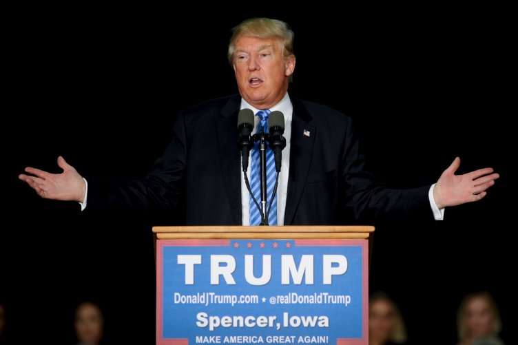 Il candidato repubblicano alla presidenza Usa Donald Trump a Spencer, Iowa, durante la campagna elettorale / credits: Mark Kauzlarich - Reuters