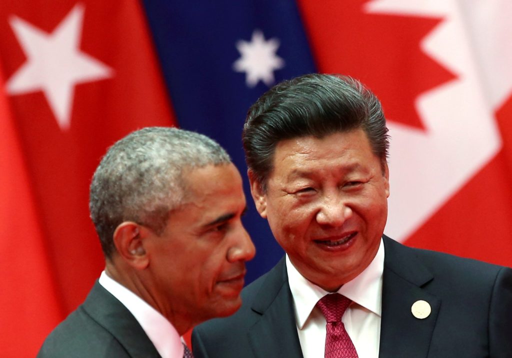 Il presidente cinese Xi Jinping ritratto con Barack Obama durante il G20 a Hangzhou. Credits: REUTERS/Damir Sagolj - RTX2O1DG