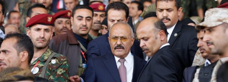 L'ex presidente dello Yemen, Ali Abdullah Saleh, al 35° anniversario dell'istituzione del suo partito, il 